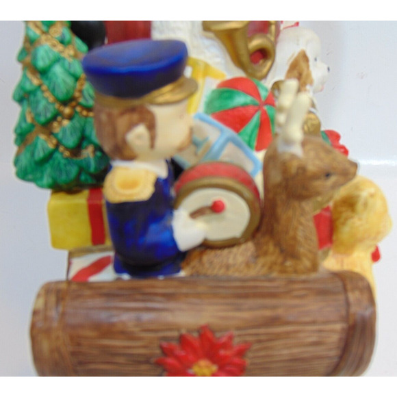 Vintage Christmas Santa Clause With Sleigh Centerpiece Presents Decor Box 10.5" - Picture 9 of 16
